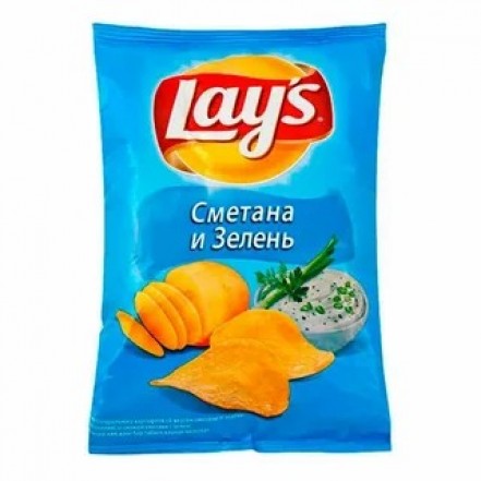 Чипсы Lays Сметана Зелень 70гр.