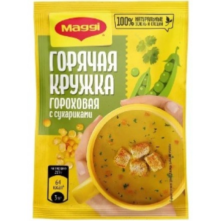 Горячая Кружка Maggi Гороховая с Сухариками 19г